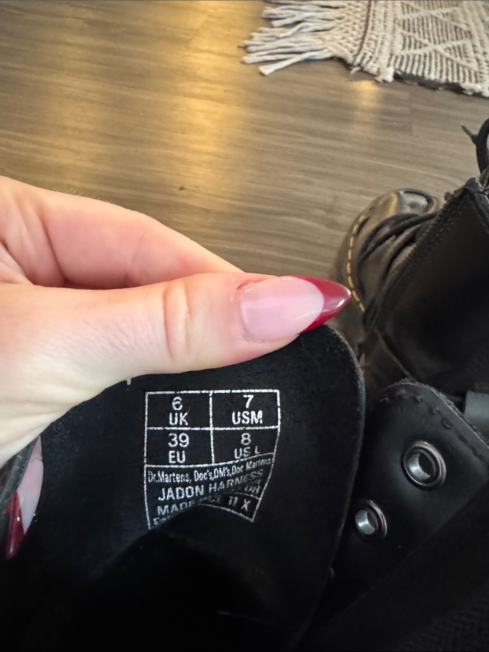 Dr. Martens Black Leather Platform Combat Boots with Yellow Stitching - Picture 7 of 7